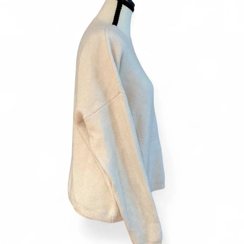Chelsea & Theodore Ivory Oversized Crewneck Sweater XL Minimalist Neutral